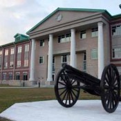 Fort Stewart Main Building and monument