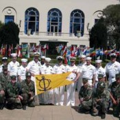 Naval Postgraduate School Graduates at Front Entrance