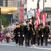 Sailors walking at city near Commander Fleet Activities Yokosuka