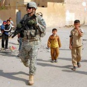 Soldier walking near Eskan Village Air Base