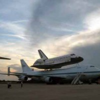 Columbus Air Force Base - Space Shuttle Placed on plane