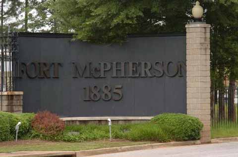 Fort McPherson Fort McPherson sing at front gate