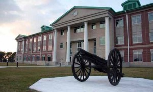 Fort Stewart Main Building and monument