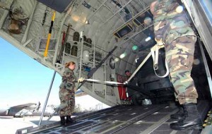 Keesler Air Force Base Soldiers Loading Plane