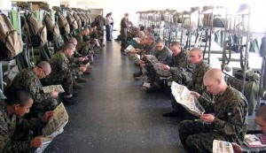 Solders gaining knowledge at Marine Corps Recruit Depot