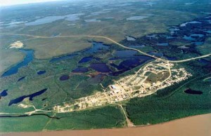 View from plane to Fort McPherson