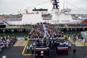 Coast guard boat in Alameda military base