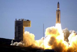 Vandenberg Air Force Base Rocket Launch with strong fire