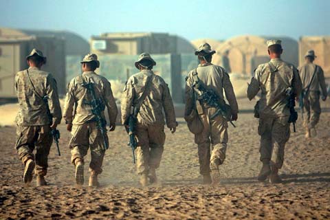 Camp Dwyer elite walking Camp Dwyer elite team