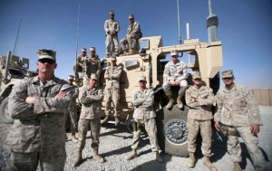 Soldiers before leaving Camp Leatherneck