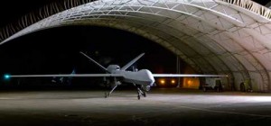 Plane in hangar at Creech Air Force Base