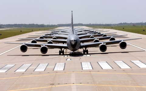 KC-135 Stratotanker Elephant Walk at Grand Forks KC-135 at Grand Forks