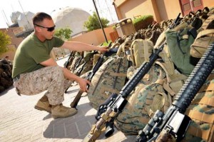 NSF Indian Head Soldier Preparing Equipment