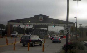 Sign and main gate of Offutt AFB