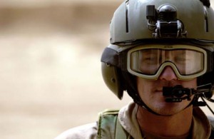 Soldier fully equipped at Patrick Air Force Base