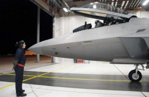 Plane in hangar at Tyndall Air Force Base