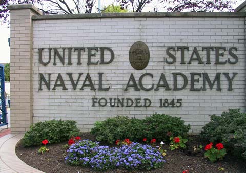 US Naval Academy front sign