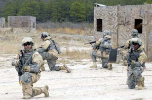 Soldiers practice at Fort Dix