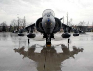 Plane in wet Aviano Air Base