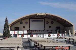 Stage for auditions at Camp Buehring