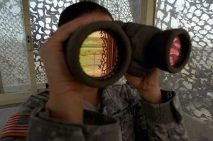 Security guard at Camp Patriot