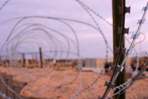 barbed wire at Combat Outpost Shocker