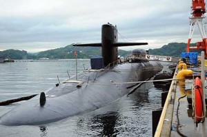 Submarine parked at Commander Fleet Activities Yokosuka