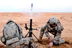 Massive rocket launch at Forward Operating Base Grizzly