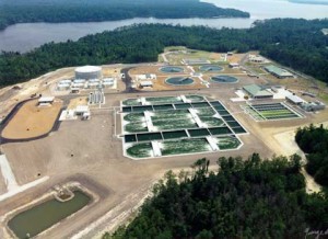 Areal view of Marine Corps Base Camp Lejeune wastwater management system