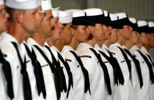 Soldiers standing in line at Naval Support Activity Souda Bay