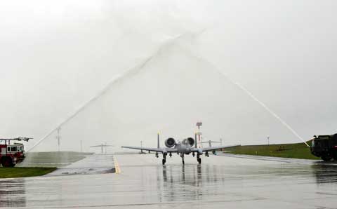 Washing plane at Spangdahlem Air Base