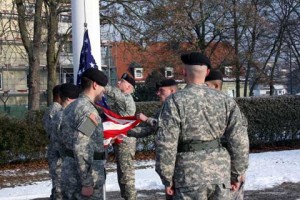 soldiers and US flag at USAG Schweinfurt