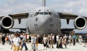 Visitors checking Wiesbaden Army Airfield