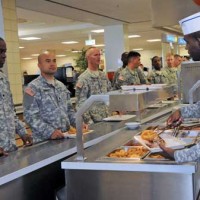 Soldiers taking meal at USAG Grafenwoehr