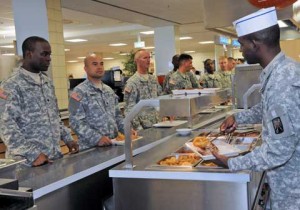 Soldiers taking meal at USAG Grafenwoehr