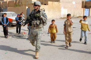 Soldier walking near Eskan Village Air Base