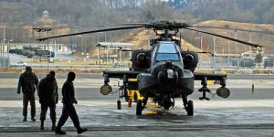 Helicopter at Camp Castle in South Korea