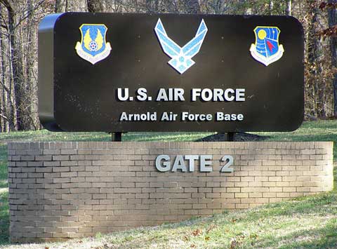 Arnold Air Force Base Sign Main sign at Arnold Air Force Base